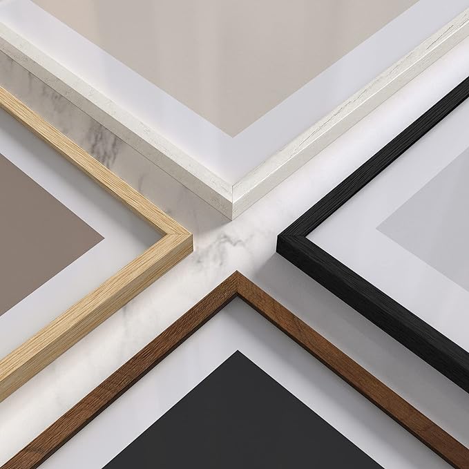 Haus and Hues 5x7 Natural White Wood Photo Frame Set of 15 - Mini Picture Frames Bulk Gallery Set - Premium Bulk Picture Frames 5x7 for Stylish Photo Gallery Wall Frame Set - Ideal for Home & Office