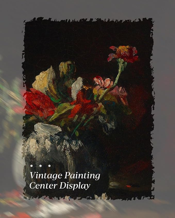 HUARCEY Gold Framed Vintage Wall Art for Living Room, Flowers Painting Prints Shelf Decor for Kitchen, Aesthetic Bedroom Wall Art, Autumn Gifts for Friends or Family - Fading 10L x 8W