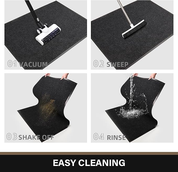 Large Front Door Mat, 72" x 48" Durable Front Doormat, Heavy Duty Large Welcome Door Matt for Home Entrance, No Slip Rubber Low Profile Door Mats for High Traffic Area