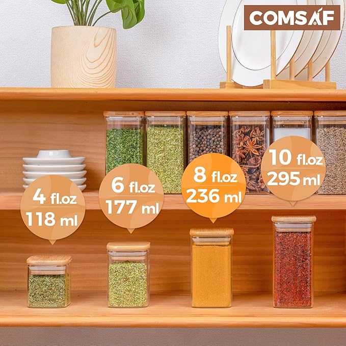 ComSaf Spice Jars with Labels 8 oz 16Pack - Thumbnail 4
