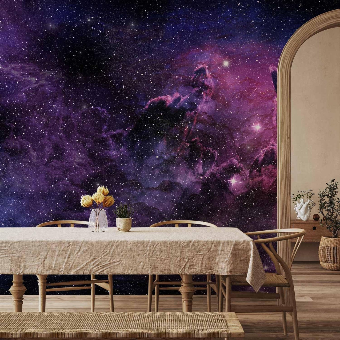 artgeist Wall Mural Cosmos Galaxy 77x55 in - Peel and Stick Self-Adhesive Wallpaper Removable Large Sticker Foil Wall Decor Print Picture Image Design a-C-0022-a-a