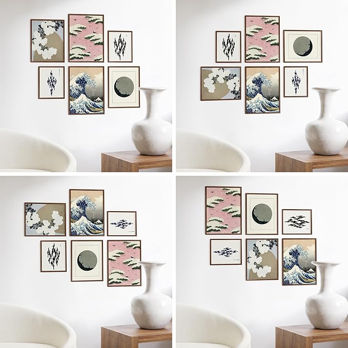 HAUS AND HUES Two 8x10, Two 11x14, Two 12x16 - Framed Walnut
