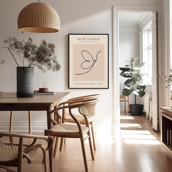 Poster Master Vintage Poster - Retro One Line Butterfly Drawing Print - Butterfly Line Art - Minimal Gift for Him, Her, Animal Lover - Abstract Decor for Home, Office - 8x10 UNFRAMED Wall Art