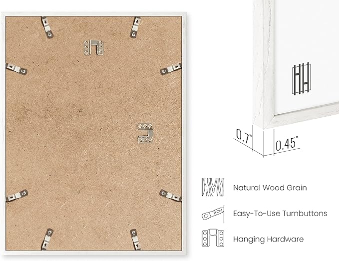 HAUS AND HUES 20 x 30 Frame Set of 9-20 By 30 Picture Frame, 20x30 Poster Frame Wood, Big 20 Inch x 30 Inch Frame, Natural 30x20 Picture Frame, 20 x 30 Picture Frame (Standalone White Oak)