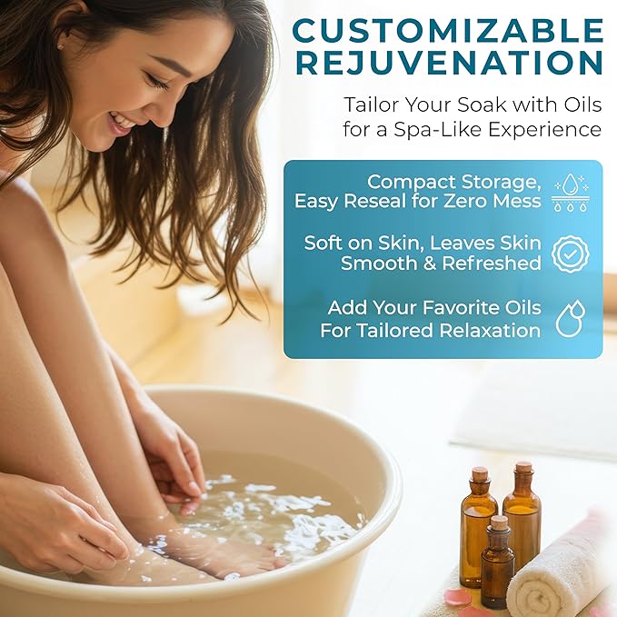 Epsom Salt Bath Soak 30 lb Bucket – Unscented, Pure Epsom Salt Bulk Crystals, Magnesium Sulfate for Full Body or Foot Soaks, Resealable Container with Scoop for Home Bath Use
