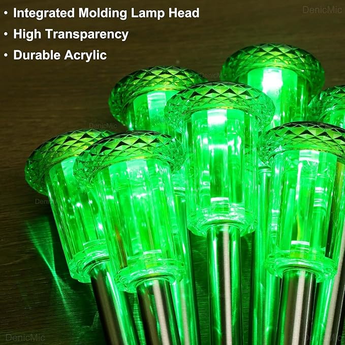 DenicMic Halloween Solar Lights Outdoor 10 Pack Green LED Waterproof Yard Garden Patio Backyard Pathway Walkway Landscape Lawn Outside Halloween Decorations Outdoor