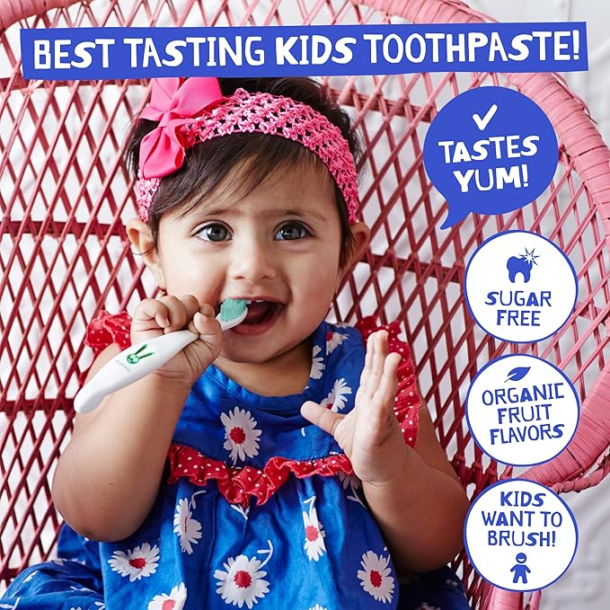 Jack N' Jill Natural Toothpaste for Baby and Infants - Fluoride Free Training Toothpaste, 40% Xylitol, BPA Free - Blackcurrant, 1.76 oz (Pack of 1)