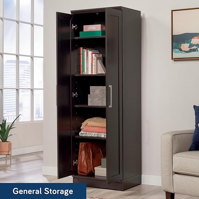 Sauder HomePlus Kitchen Pantry Storage Cabinet with Adjustable Shelves, Laundry Bathroom, L: 23.31" x W: 17.01" x H: 71.18", Dakota Oak