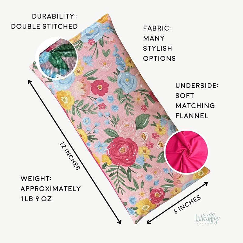 Large Microwave Heating Pad with Flax Seed, Scented or Unscented, Good For Back Pain or Cramps, Moist Heat Therapy or Ice Pack, Microwavable Bean Bag, 6" x 12" (Mushroom, Peppermint)
