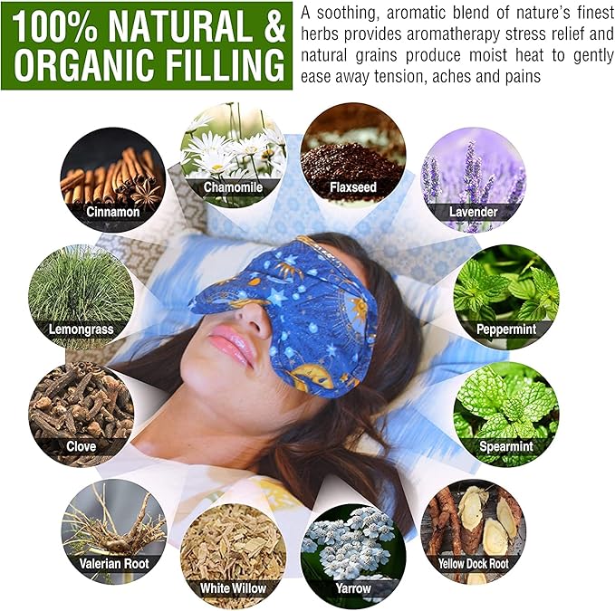 Nature’s Approach Aromatherapy Heating Pad 4-Piece Microwave Heating Pad Set with 12 Soothing Herbs