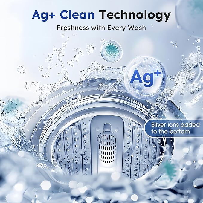 1.0 Cu.ft Portable Washing Machine for Home & Apartment, Full-Automatic Clothes Washer with 6 Water Level & 10 Wash Cycles, Drain Hose Included, White