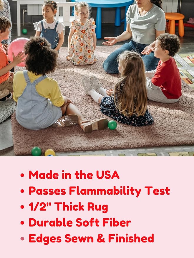 KOECKRITZ Soft and Colorful Kids Classroom Area Rugs (Passes Flammability Pill Test) Many Sizes and Bright Colors to Select from (5' Round, Pirate)