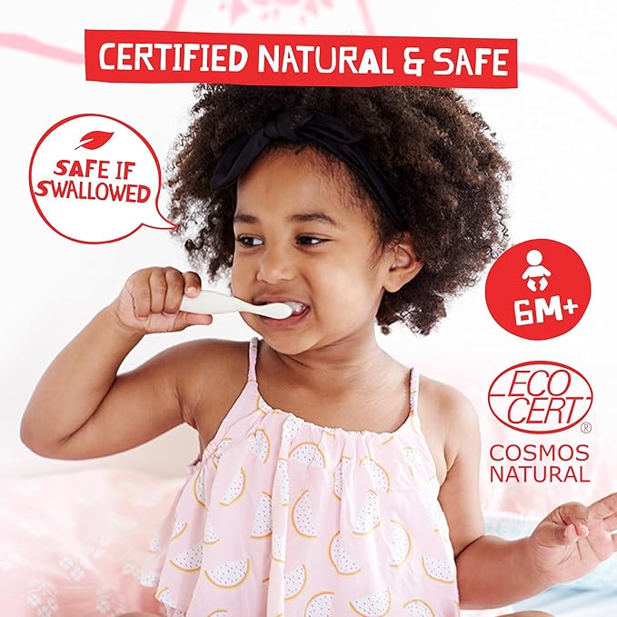 Jack N' Jill Natural Toothpaste for Baby and Infants - Fluoride Free Training Toothpaste, 40% Xylitol, BPA Free - Blackcurrant, 1.76 oz (Pack of 1)