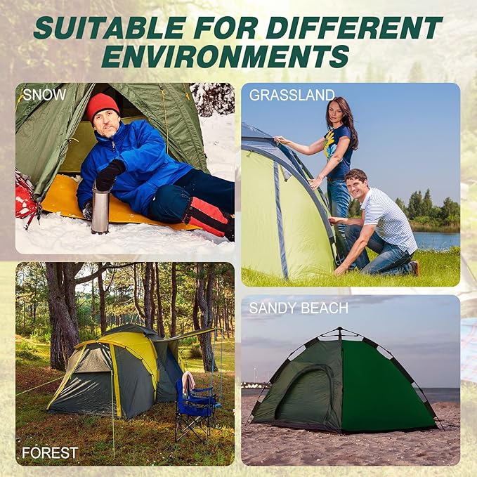 Hicarer 10 Pcs 20 Pcs 8'' Screw in Tent Stakes Heavy Duty Ground Metal Stakes for Inflatables with Hex Head Driver for Outdoor Camping Tent Inflatable Garden Decor (Dark Green)