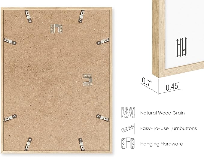 Haus and Hues 18x24 Natural Oak Wood Picture Frames Set of 25 - Premium Bulk Picture Frames 12x16 Bundle - Elegant Gallery Wall Frame Set for Posters, Art Display - Ideal for Wall Decor in Home &