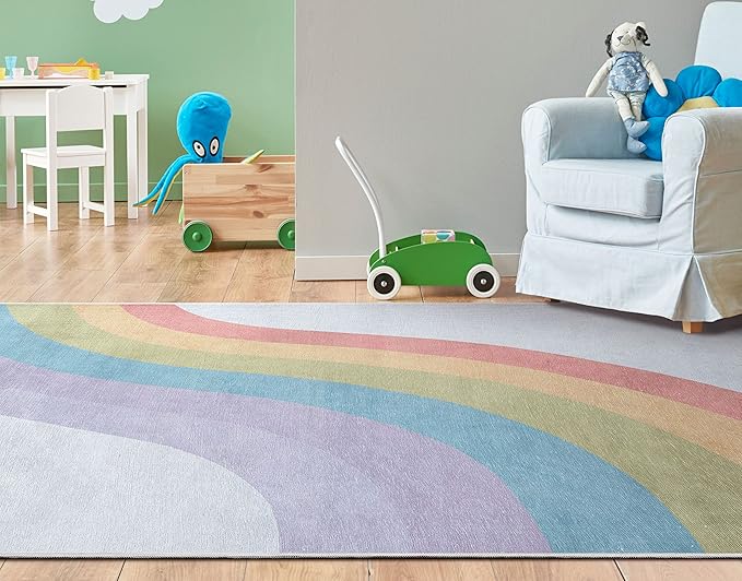 Well Woven Kids Rainbow Rug, 3'3" x 5', Multi Color